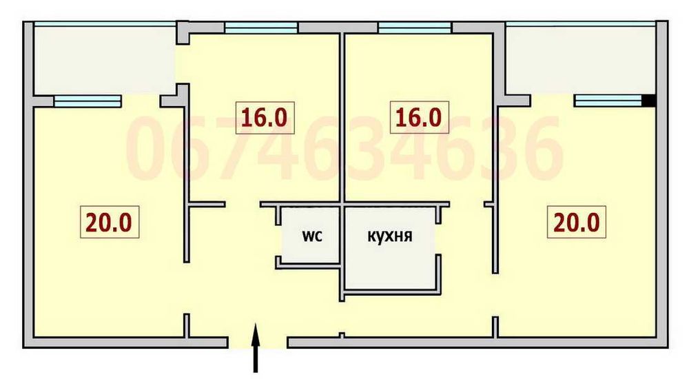 Аренда офиса, помещения 100 м2 (4 кабинета) с мебелью в Центре