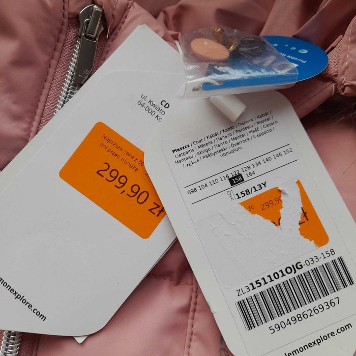 Płaszcz zimowy Cocodrillo dziewczęcy membrana 3000 rozm. 158