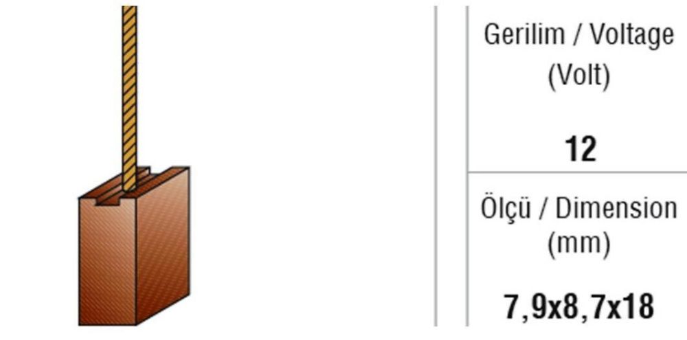 Щітки 12В, 24В. 8х10, 7,9x8,7x18, пічки, кондиціонера