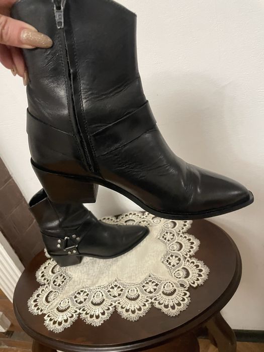 Сапожки казаки кожаные