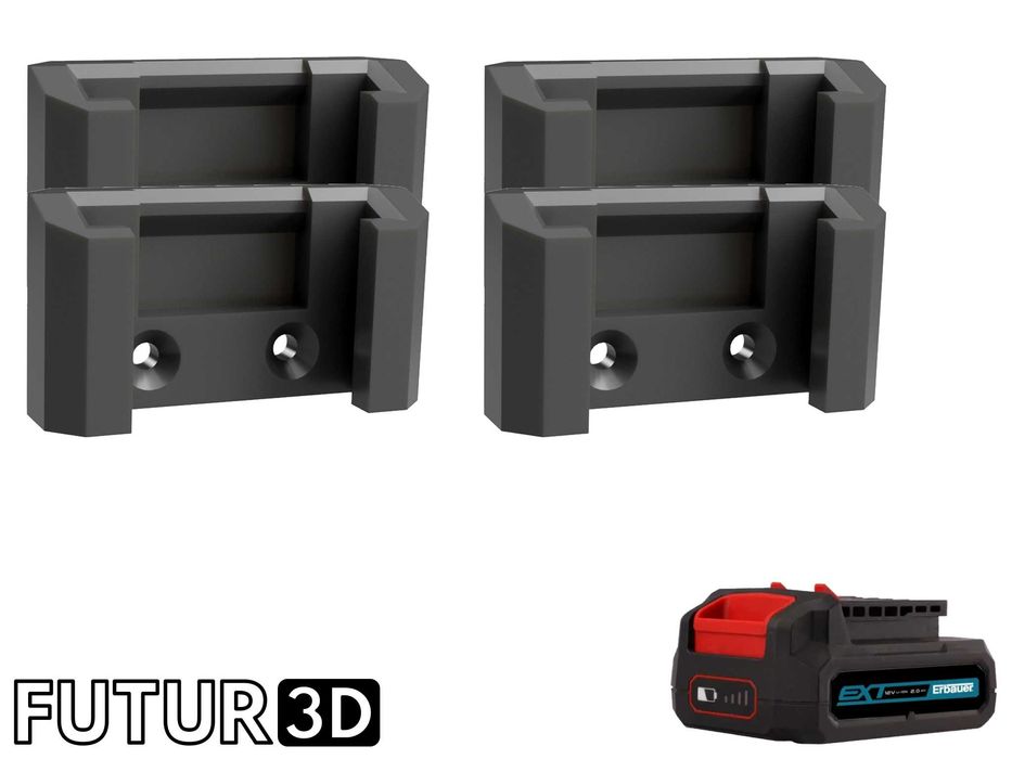 4x Uchwyt pojedynczy na akumulator Erbauer 12V EXT DualVolt z blokadą