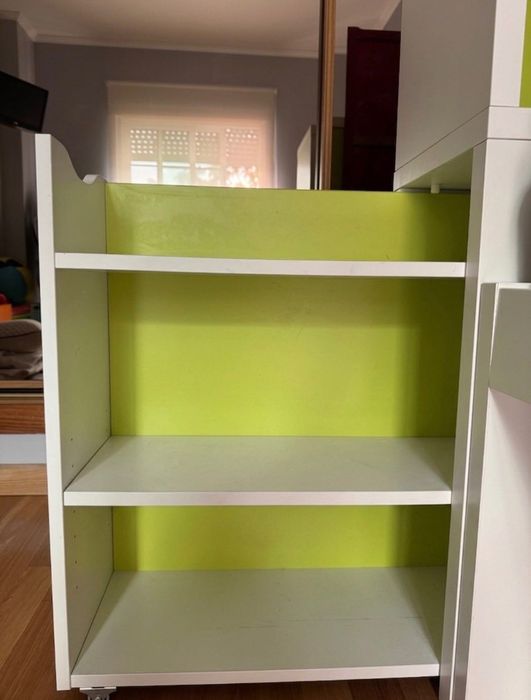 Cama de Solteiro IKEA FLAXA com Cabeceira de Arrumação
