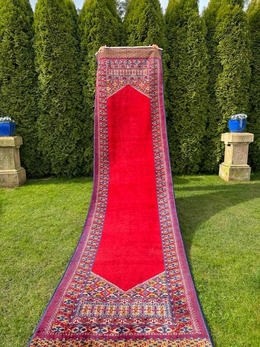 Chodnik dywan kaszmirowy Pakistan Buchara ART DECO 380x95 gal. 10 tyś