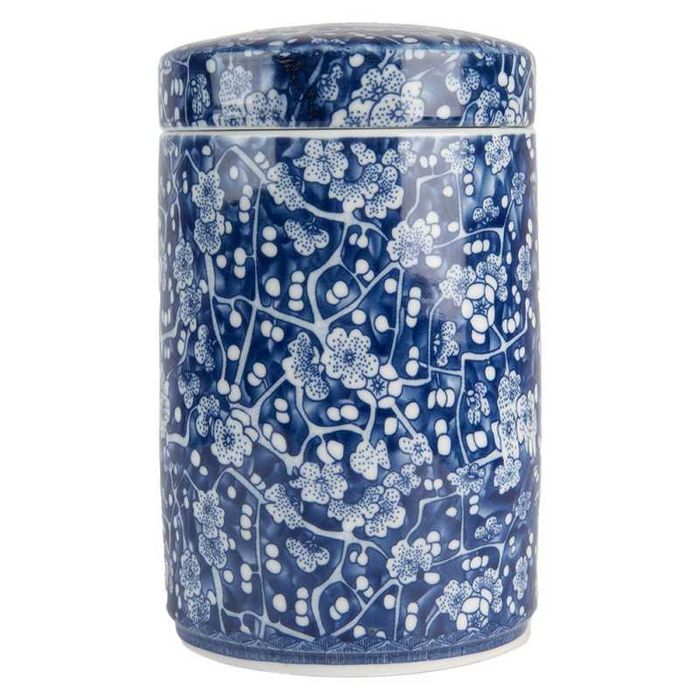 Wazon Pojemnik ceramiczny granatowy w kwiatki 9x14cm.  6CE2139