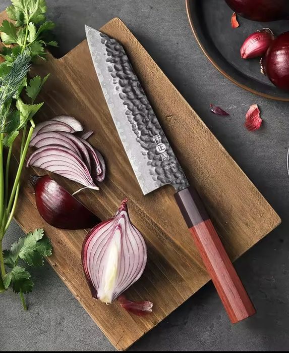 Бунка японский нож, Yizema bunka damask, японський кухонний ніж дамаск