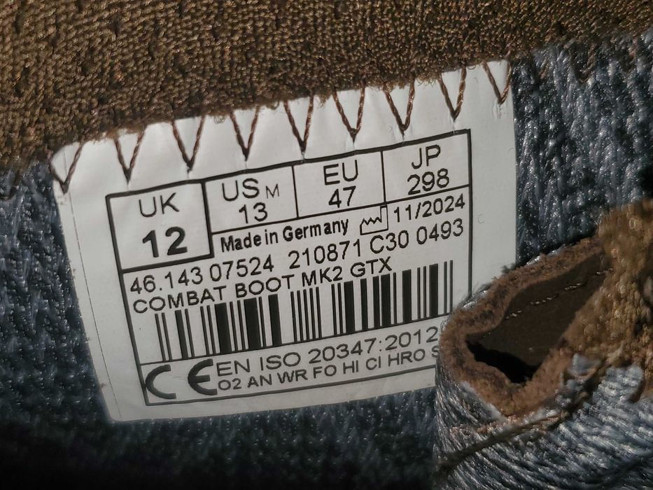 Тактичні черевики LOWA COMBAT BOOT MK2 GTX Brown Оригінал. р 47