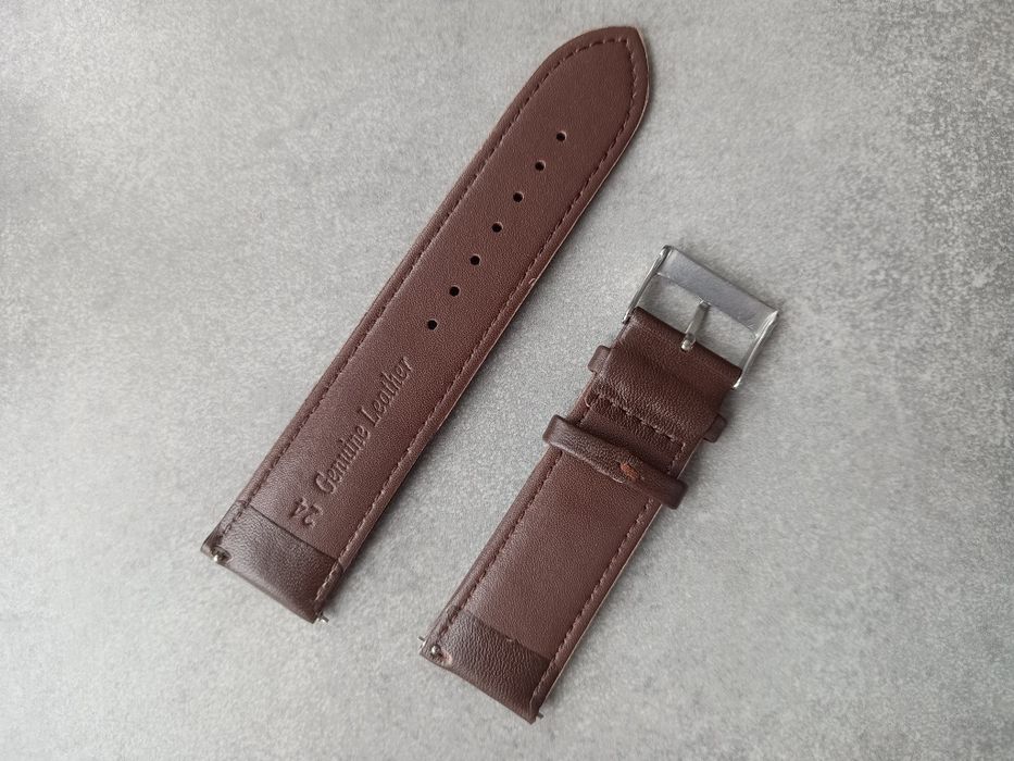 Brązowy skórzany pasek do zegarka 24 mm