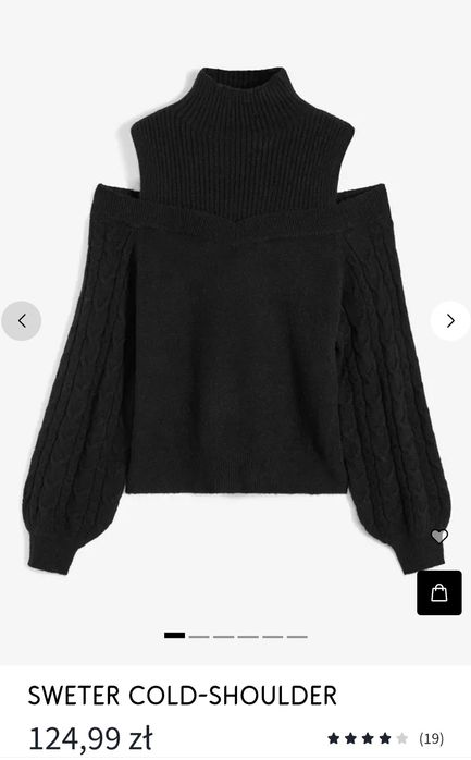 Czarny sweterek Cold Shoulder