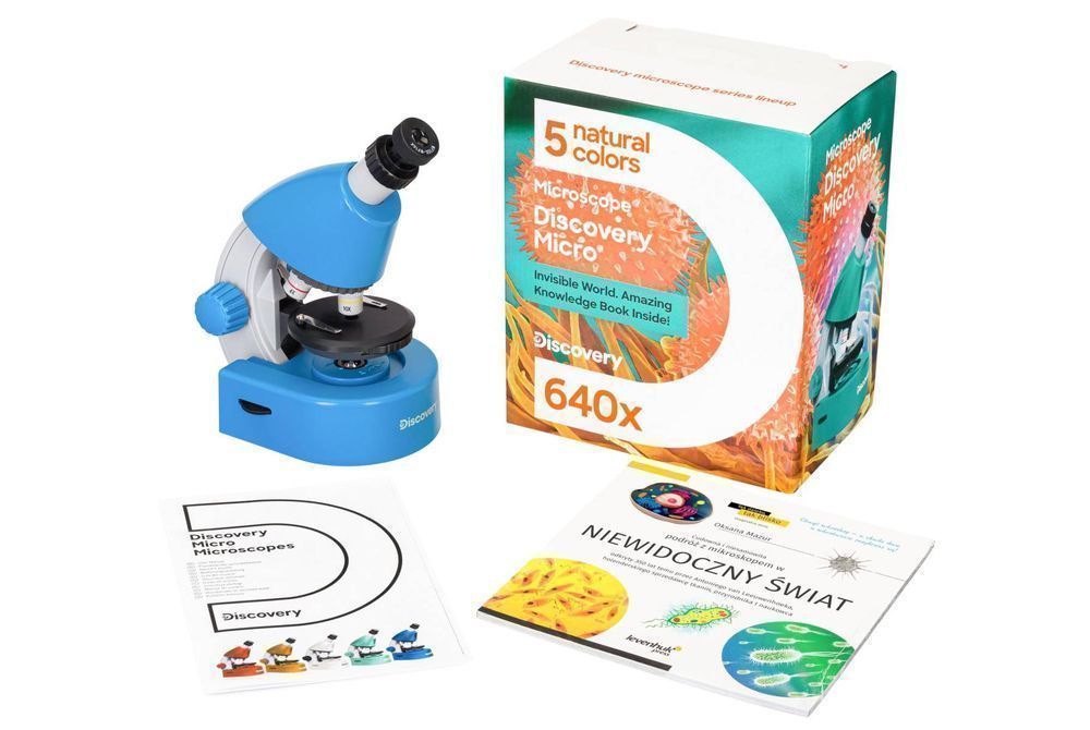 Mikroskop optyczny, szkolny dla dzieci 640x / Discovery Micro +książka