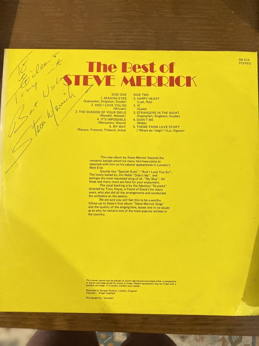Vinil The beat of Steve Merrick - Autografado