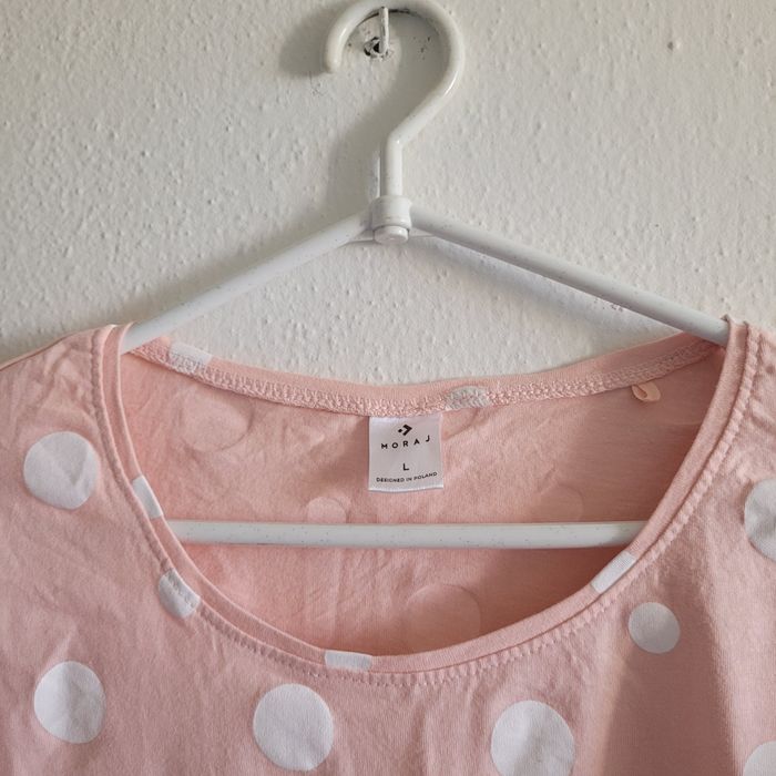 Moraj koszulka damska różowa w białe kropki r. M