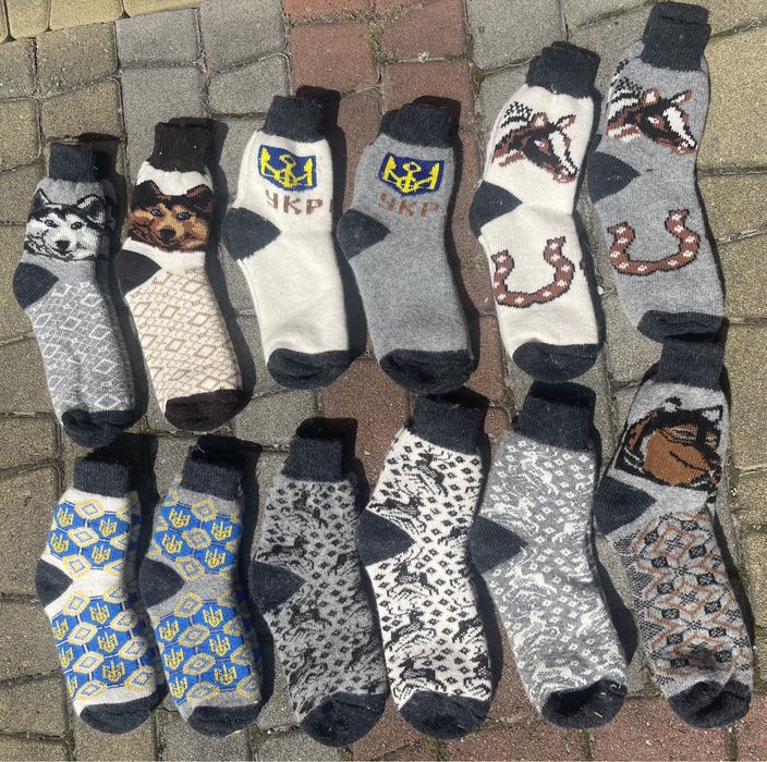 Чоловічі зимові шерстяні в‘язані шкарпетки (оптова ціна-80 грн)