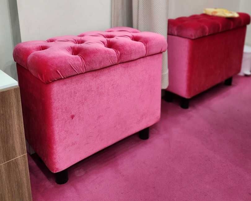 Pufa welurowa fuksja - 2sztuki