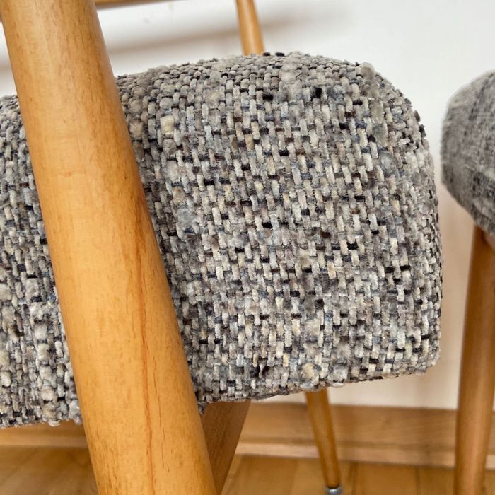 Oryginał Fotel lisek PRL melanżowa szaro beżowa Henryk Lis 2