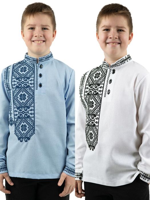 110-164 Вишиванка лляна для хлопчика сорочка 122 128 134 140 146 152