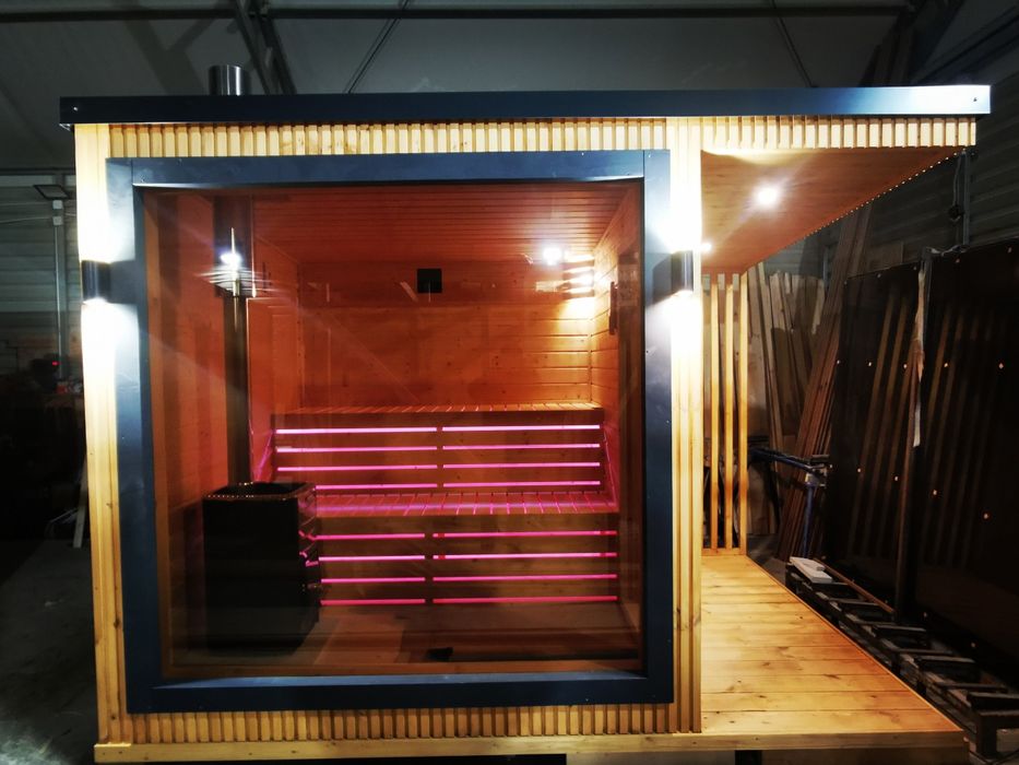 Sauna Ogrodowa 3,3m x 2,3m Prysznic  Piec na drewno Gotowa od Ręki
