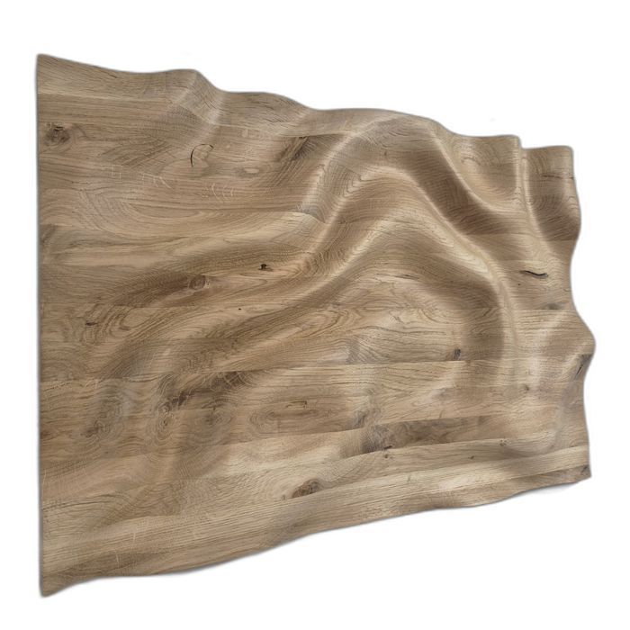 Dębowy panel 3D – fala i górski krajobraz 56 × 37 cm