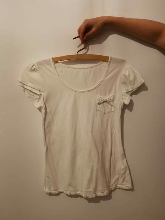 Luźny t-shirt biały bawełniany