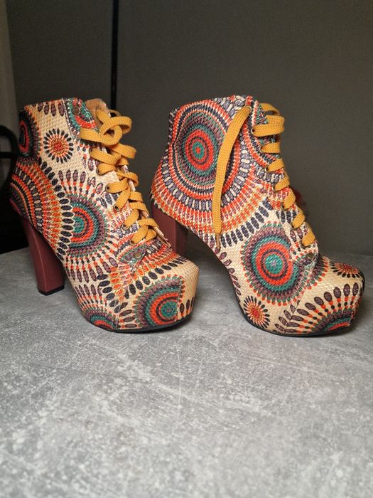 Buty damskie platforma, obcas rozmiar 37 używane, stan bardzo dobry