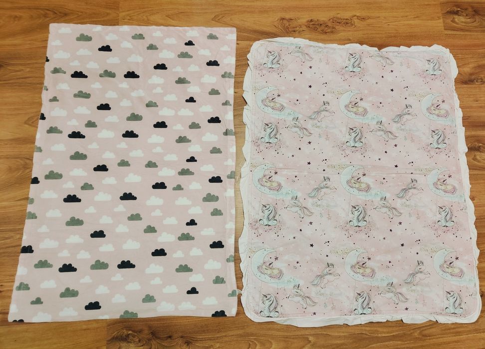 Zestaw poduszka, kołdra i koc materiał Minky