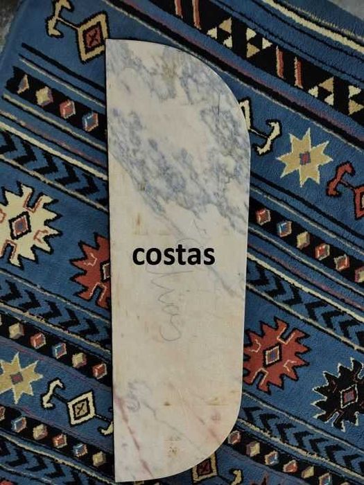 Mármore branca polida arestada com dois cantos redondos  (101x30x2 cm)