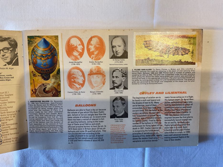 Caderneta de cromos inglesa, historia da aviacão