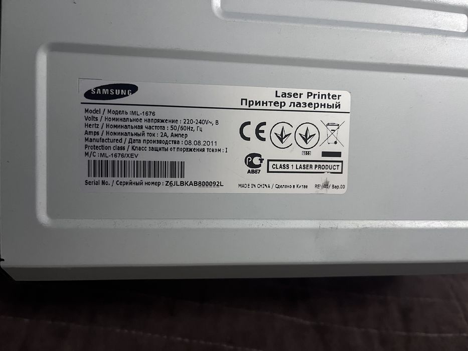 Продам принтер лазерний samsung  ML-1676