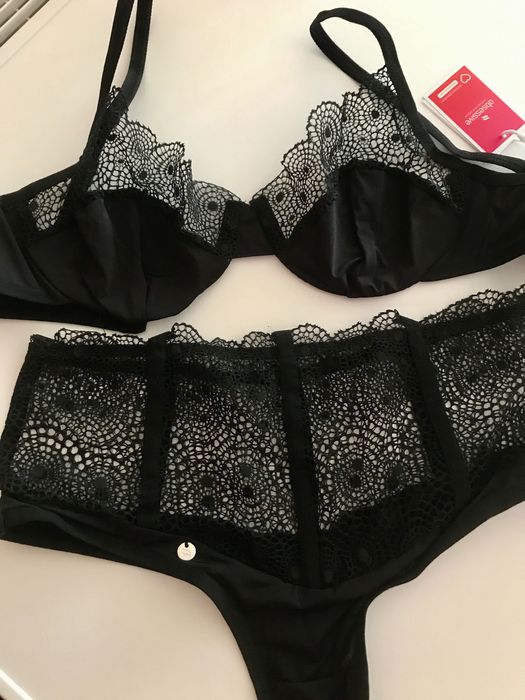 Sharlotte set obsessive чорний комплект білизни з високими трусами