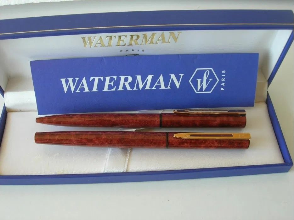 Conjunto Canetas Waterman Marmoreado Castanho