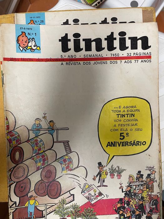 Revista Semanário Tintin - grande conjunto de revistas