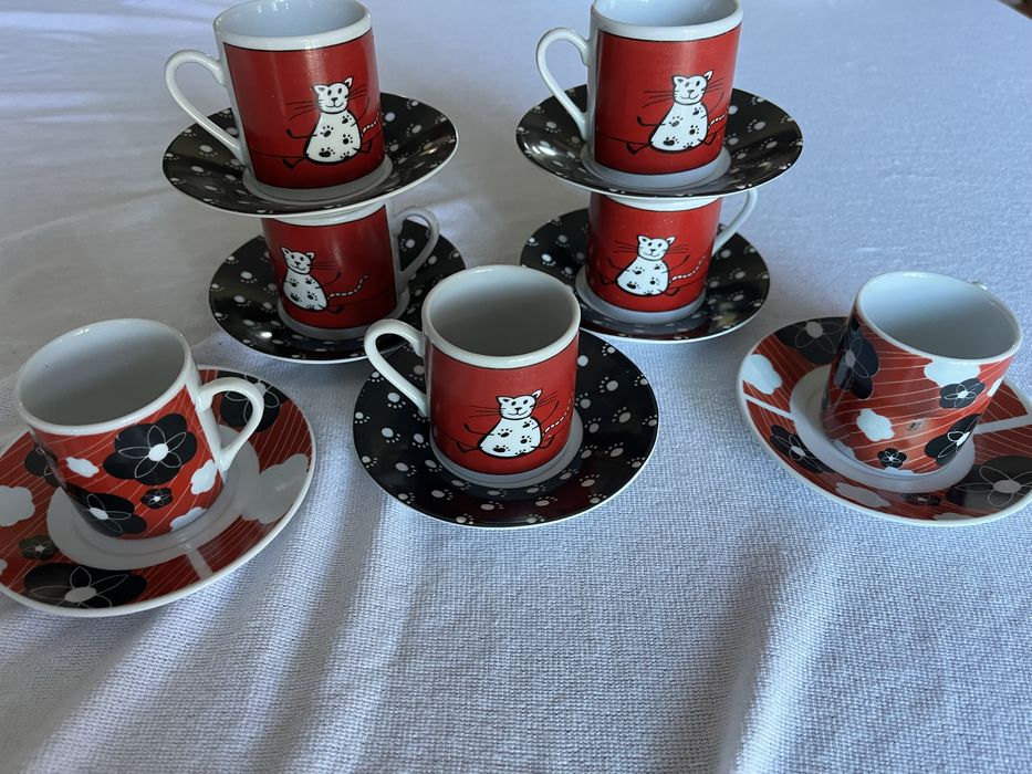 Conjunto de 7 chavenas de cafe