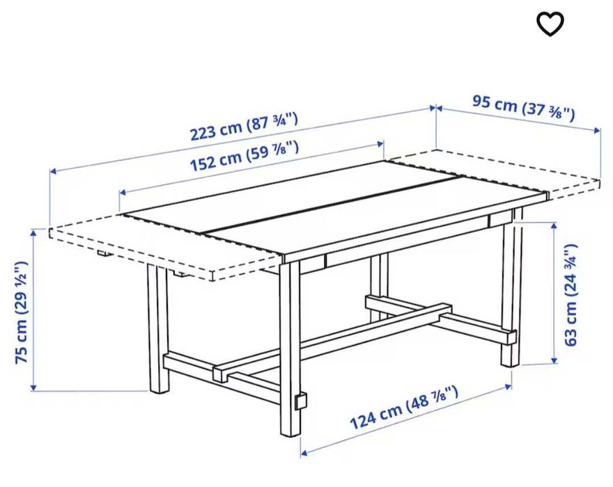 Mesa de madeira extensível