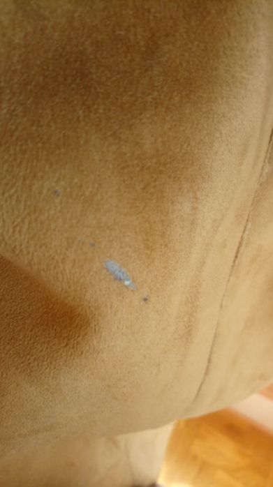 Długi zamszowy płaszcz na futerku rozmiar 44-46