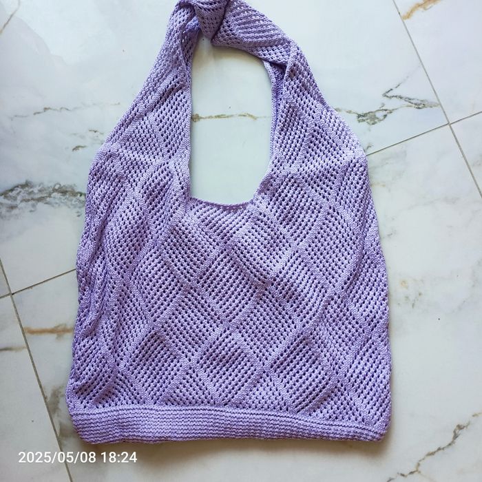 Nowa w stylu Boho torba kolor liliowy szydelkowA