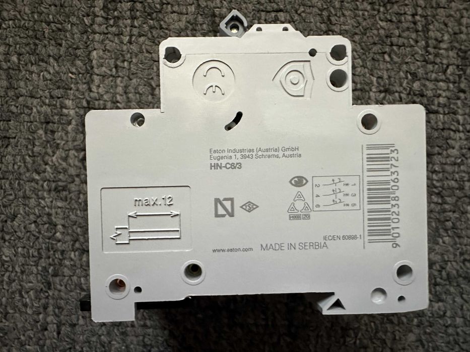 Wyłącznik nadprądowy HN-C6/3 Eaton 194888
