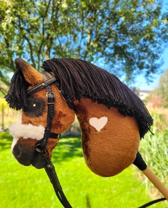 Konik Hobby Horse A4 ręcznie szyty z minky, zestaw z ogłowiem #325