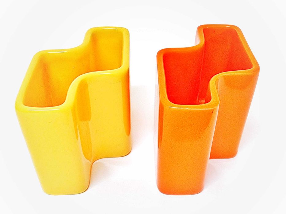 2 Raríssimos vasos cerâmica Sicart Angelo Spagnolo Space Age Italia 70