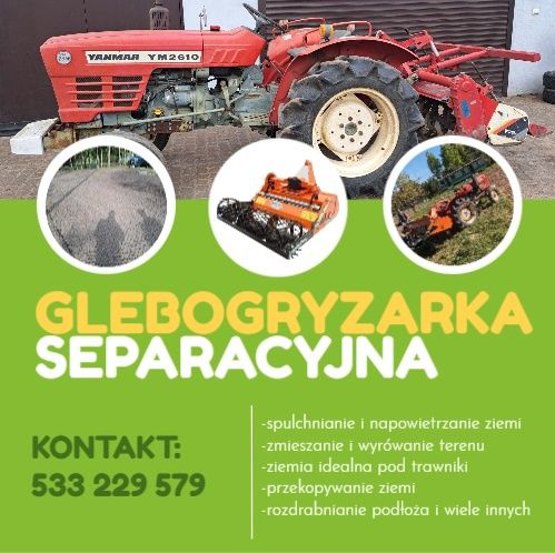 Usługi minitraktorkiem # glebogryzarka separacyjna # trawnik # teren #