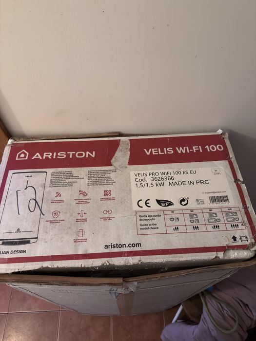 Termoacumulador Ariston Velis PRO WIFI 100 litros G+ novo na caixa