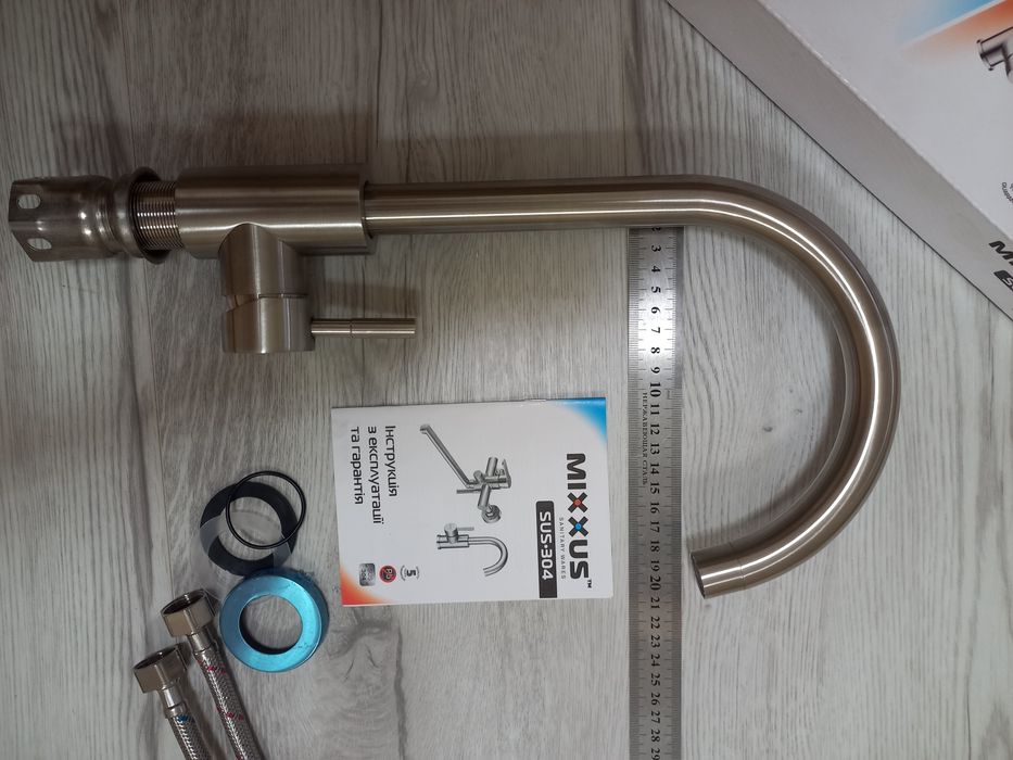 ГЕРМАНИЯ! Смеситель/змішувач/кран для кухни из нержавейки на гайке