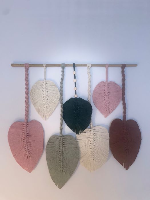 Makrama kolorowe liście