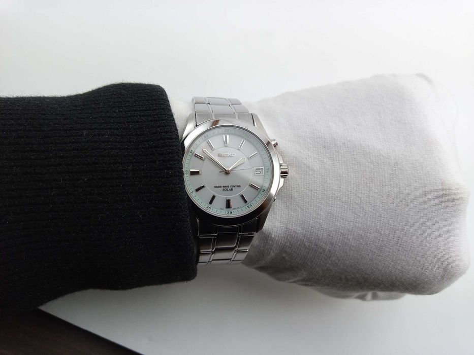 Японские мужские часы Seiko Solar SBTM019, радиоконтроль, сапфир