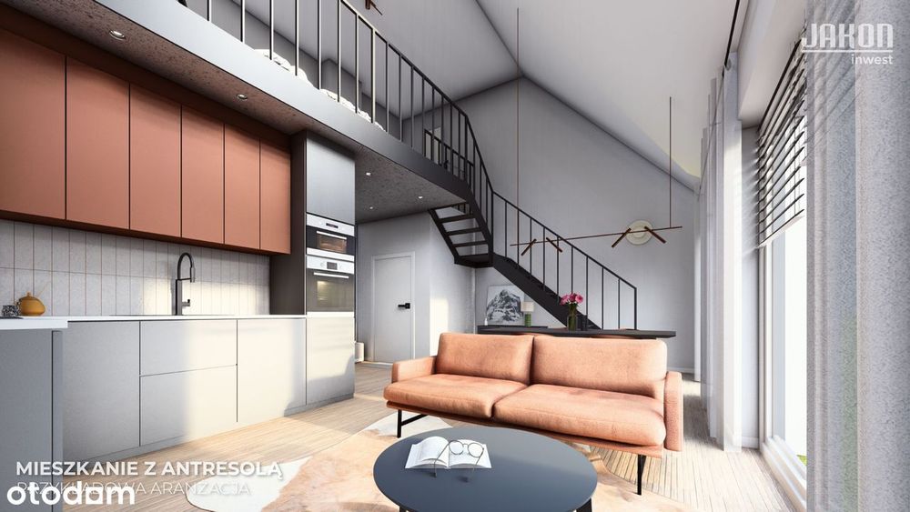 53 m² | mieszkanie dwupoziomowe z balkonem | Brzeg