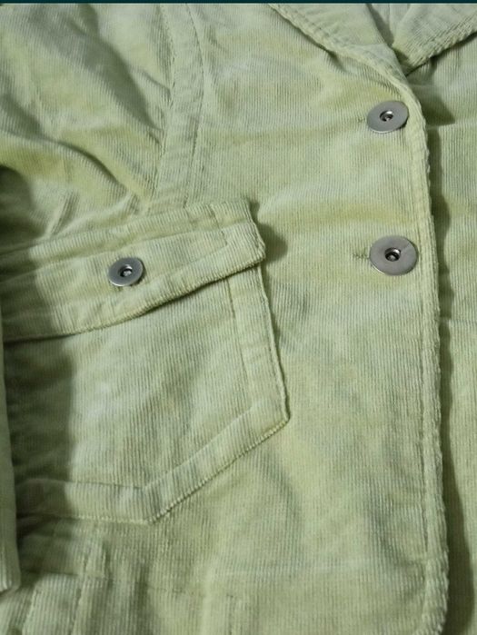 Casacos tipo blazer, em bombazine, azul-céu ou verde-água - L e XL