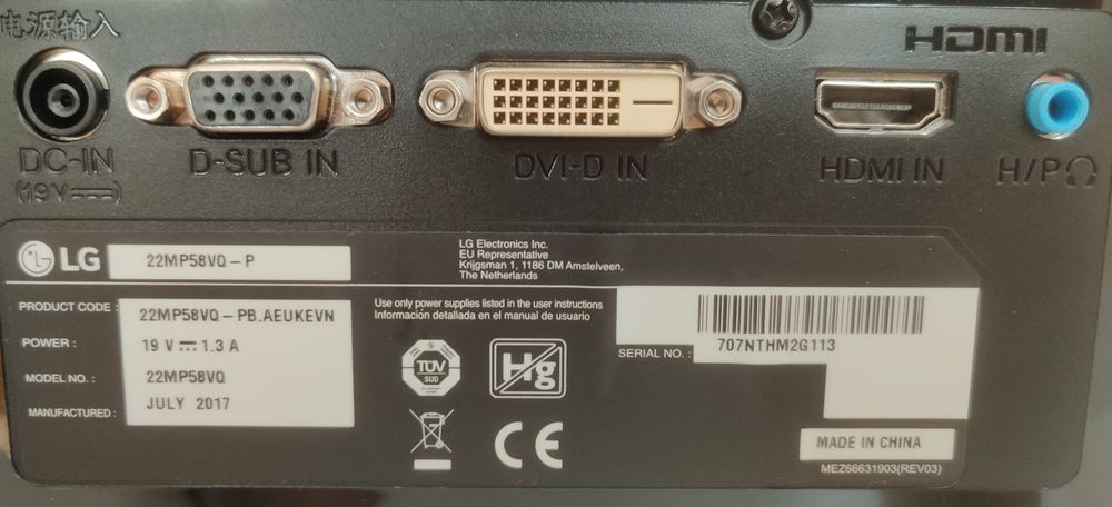 LG 22MP58VQ Monitor, IPS LED, 55 cm (22 inches)64283780830210123