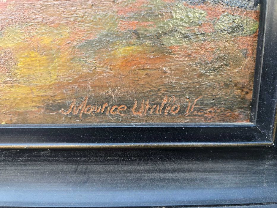 Stary obraz olejny na płótnie pejzaż miejski Utrillo Maurice