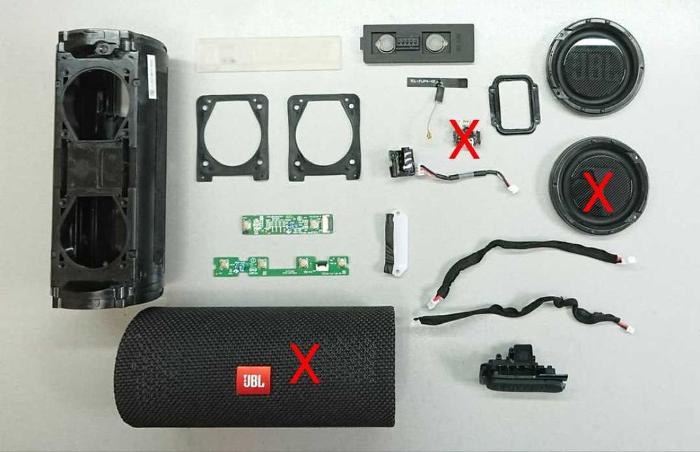 JBL Flip 4 Разборка. Шлейф, крышка, динамик, корпус, разъем USB: 300 ...