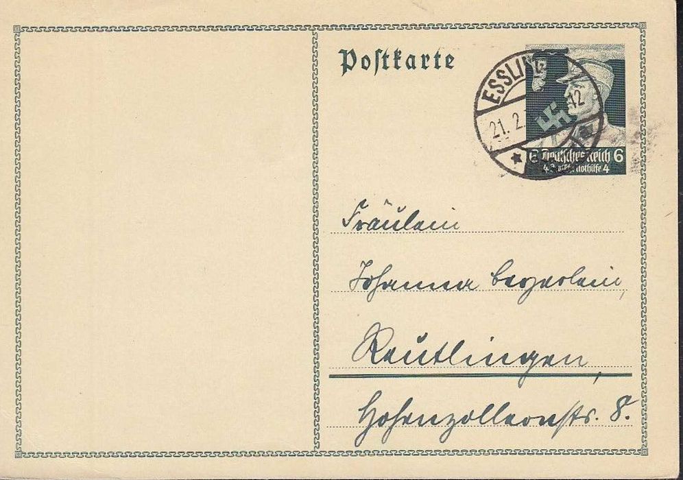 Selos Alemanha Nazi 1939/45-Postal A/2- Usado Emblemático
