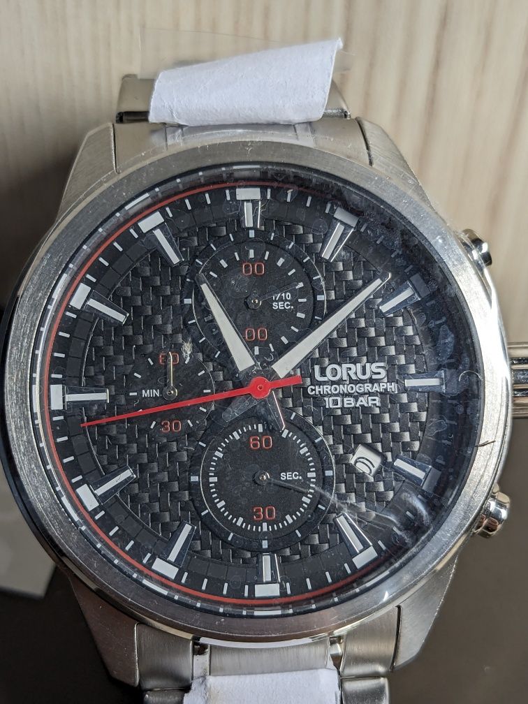 Nowy zegarek męski Lorus RM327HX9 Chronograf Datownik Srebrny Wrocław Psie  Pole •