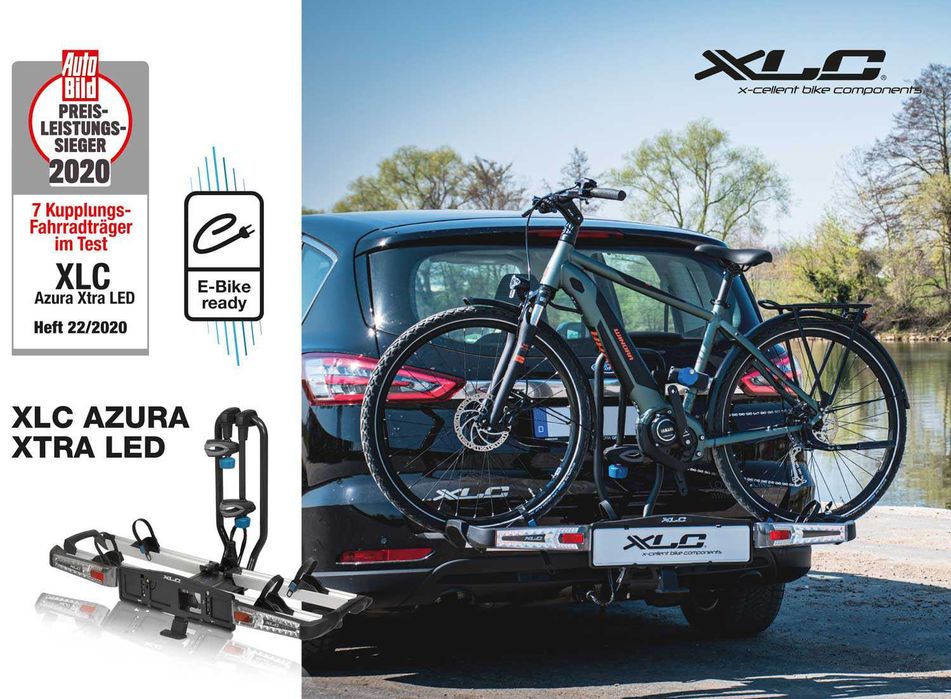 bagażnik rowerowy XLC Azura Xtra LED VC-C10 składany uchylny e-bike